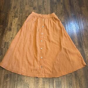 Xirena Teagan Gauzy Cotton Midi Skirt – Burnt Orange – Women’s Medium – EUC